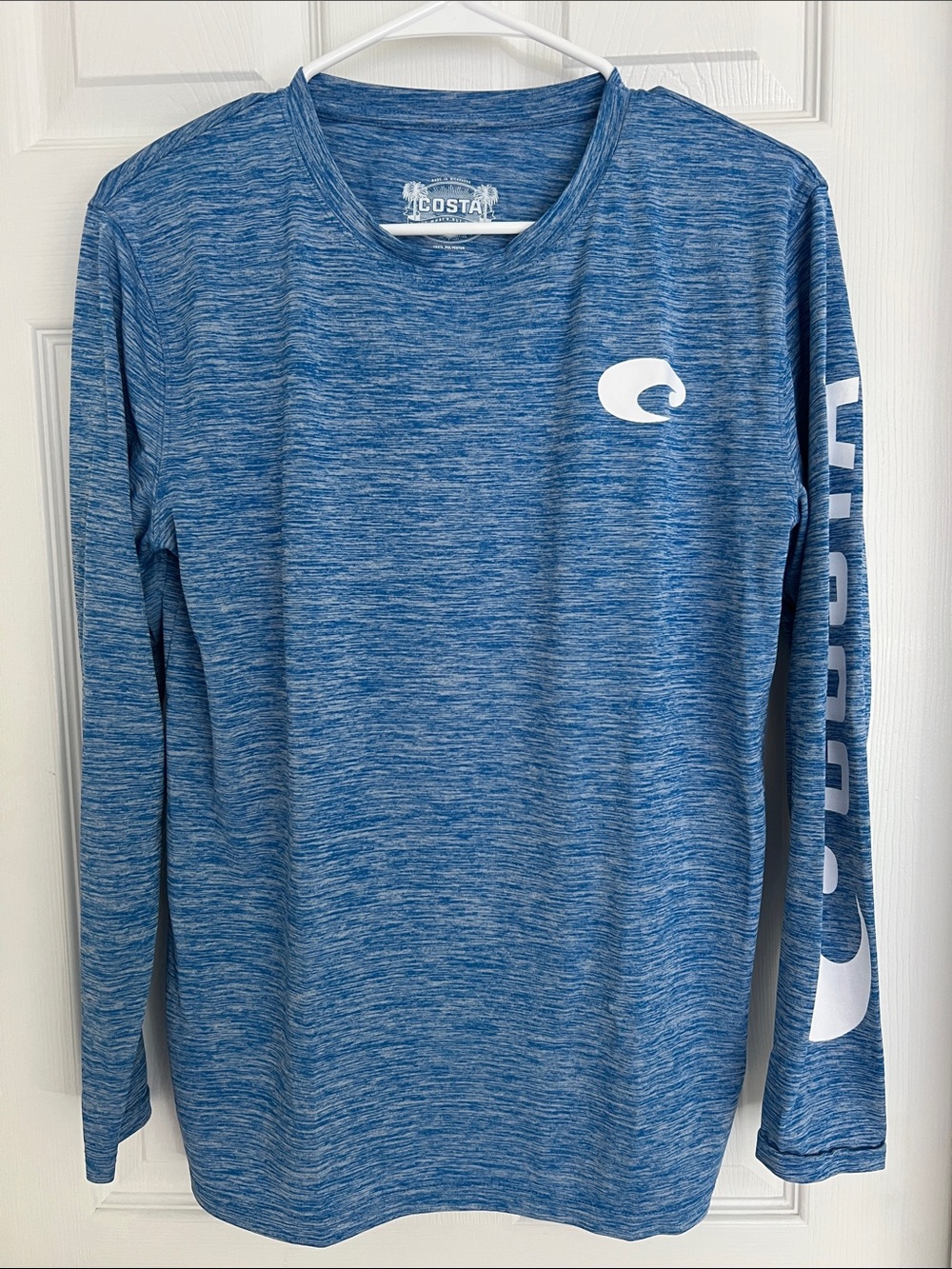 Costa Men's Heather Blue Long-Sleeve Swim Rash Guard